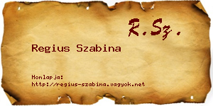 Regius Szabina névjegykártya