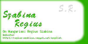 szabina regius business card